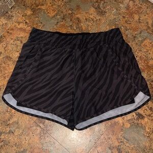 Avia Black Zebra-Print Athletic Shorts